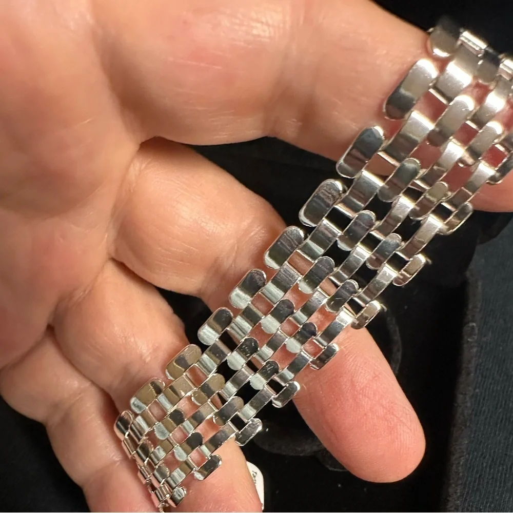 Stunning Wide 20mm Thick sterling filled Gate link bracelet